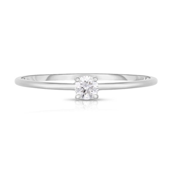 Single Round Diamond Ring In 14k Gold - Picture 3 of 7